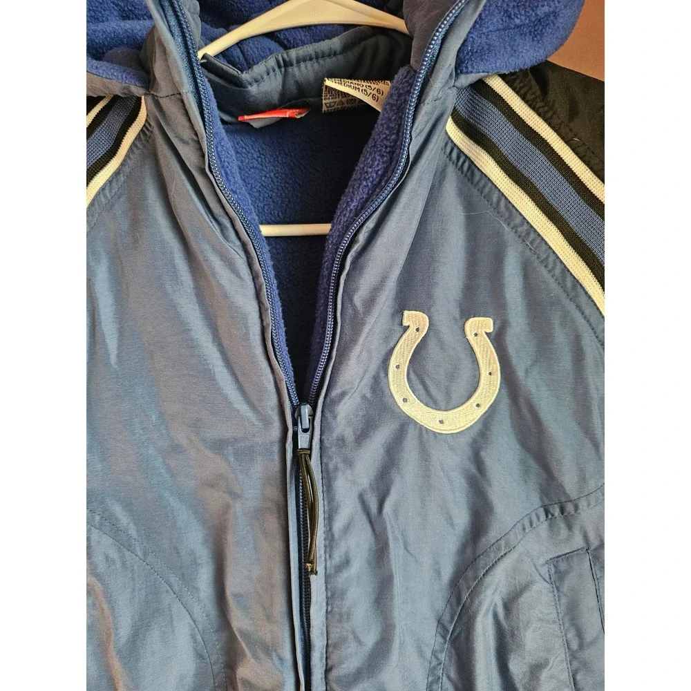 Y2k Reebok Indianapolis‎ Colts NFL Kids Puffer Jacket Blue Black Size Medium 5/6